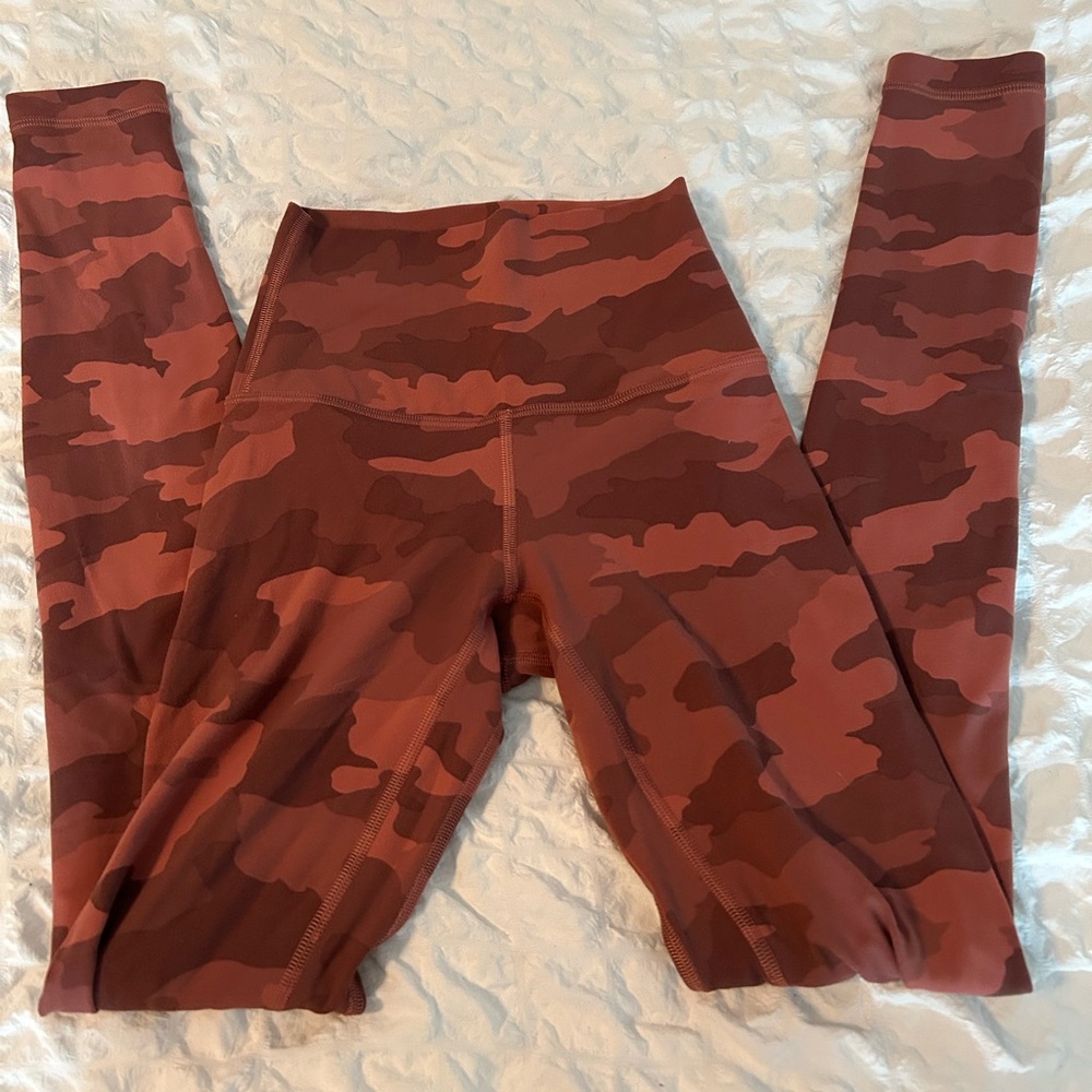Lululemon Red Camo High-Rise Leggings Size 2